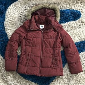 Women’s Old Navy coat with detachable hood size medium